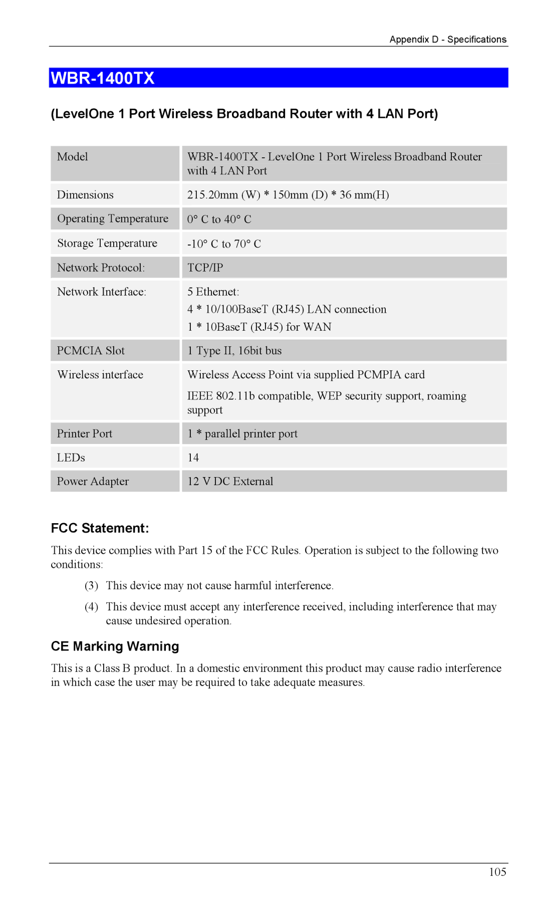 LevelOne WBR-1100TX manual WBR-1400TX, LevelOne 1 Port Wireless Broadband Router with 4 LAN Port 