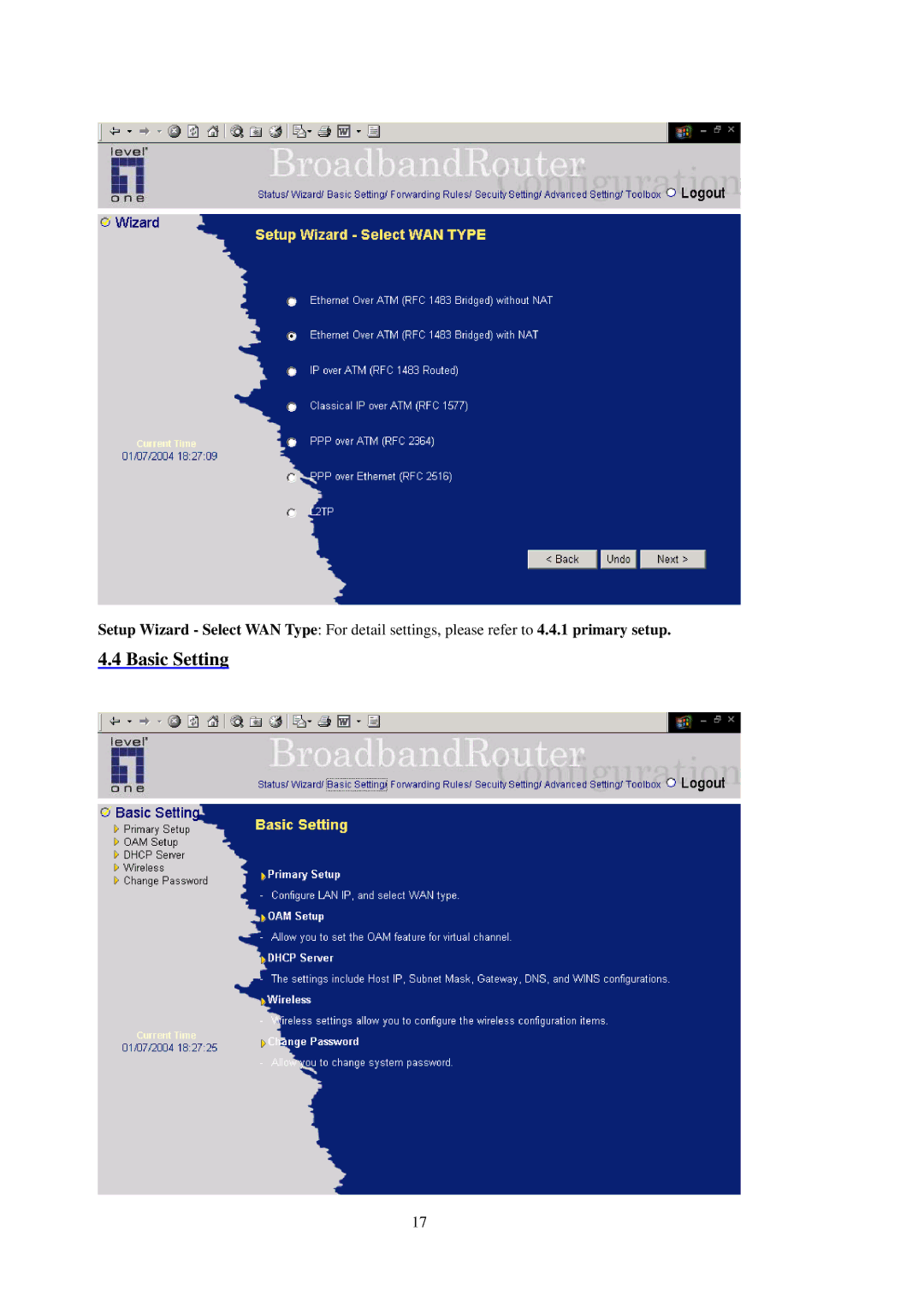 LevelOne WBR-3402TX user manual Basic Setting 