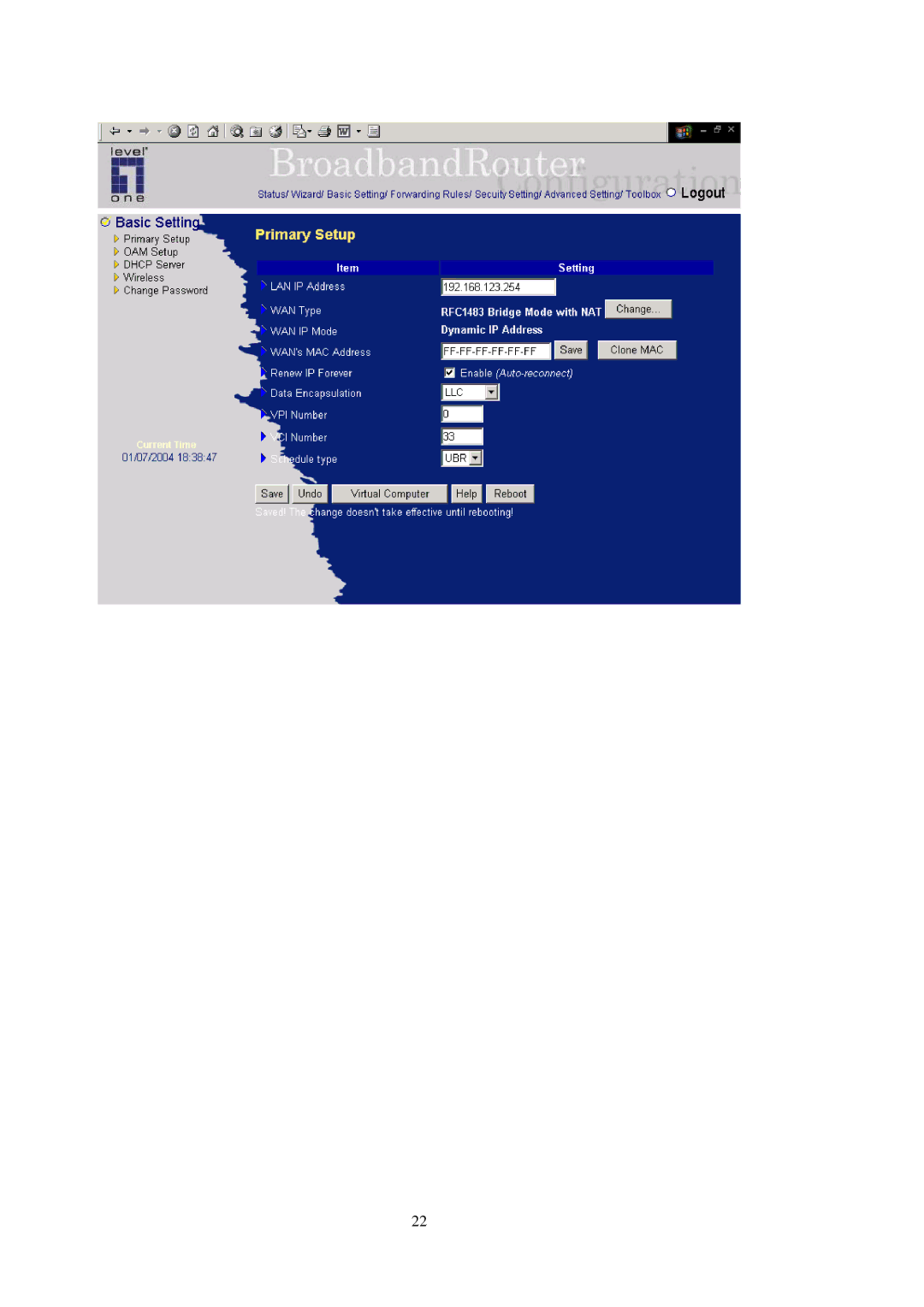 LevelOne WBR-3402TX user manual 