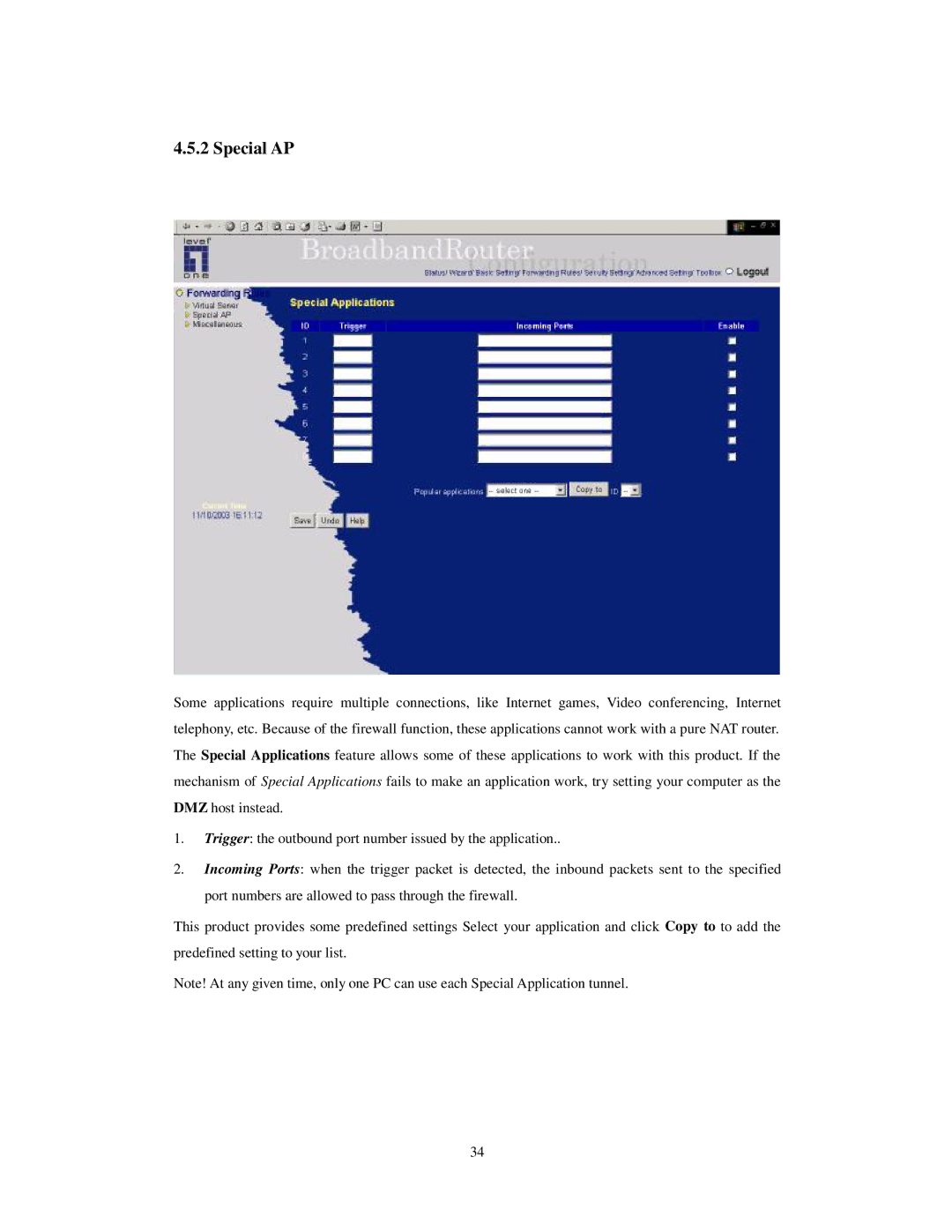 LevelOne WBR-3403TX user manual Special AP 