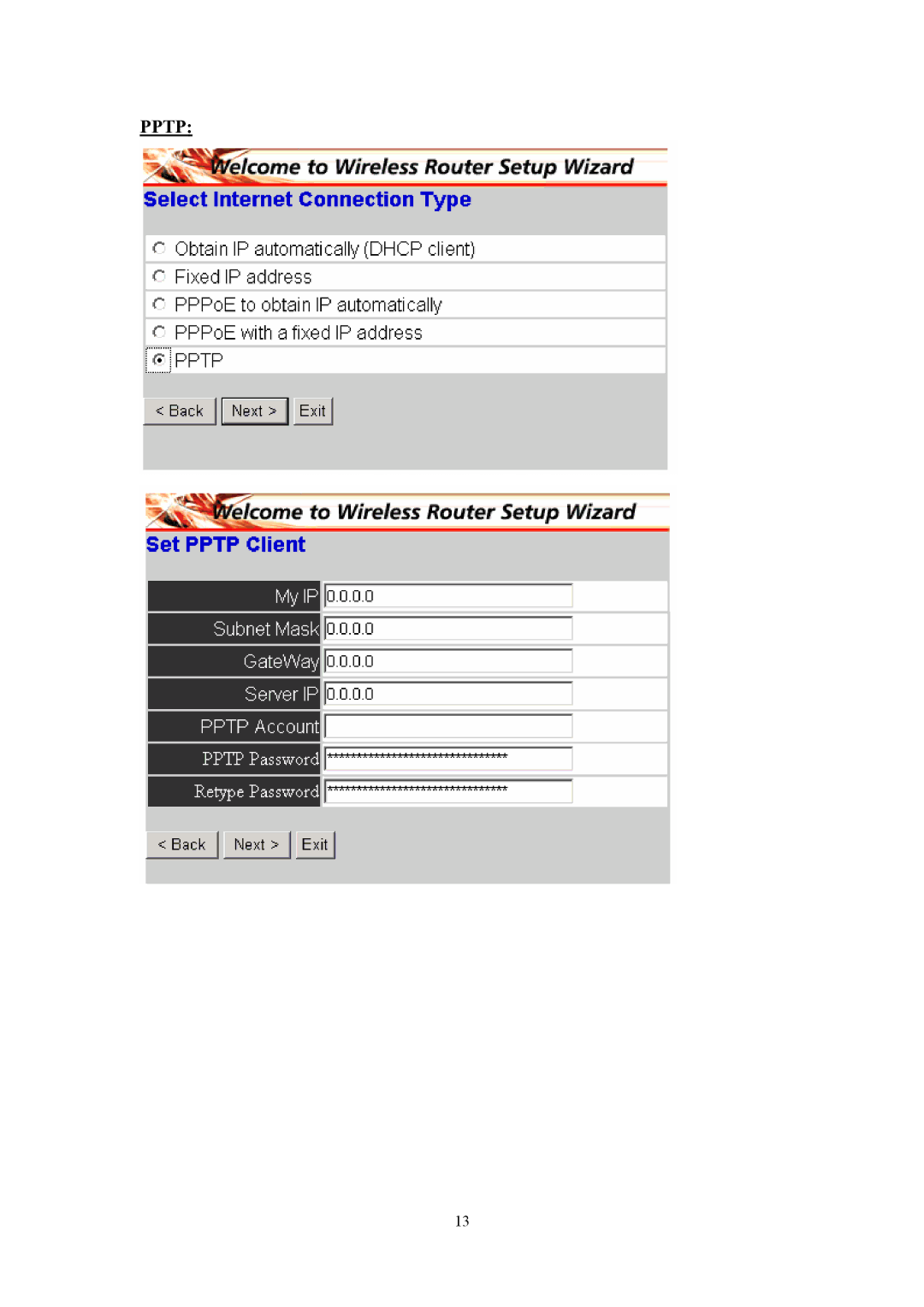 LevelOne WBR-3405TX user manual Pptp 