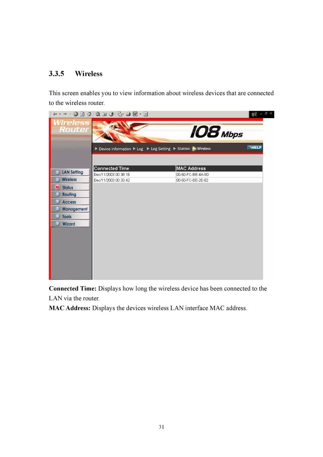 LevelOne WBR-3405TX user manual Wireless 