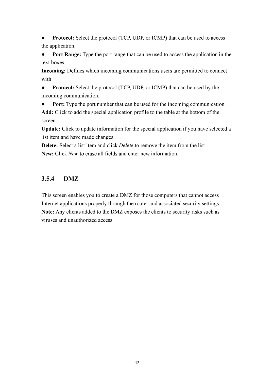 LevelOne WBR-3405TX user manual 4 DMZ 