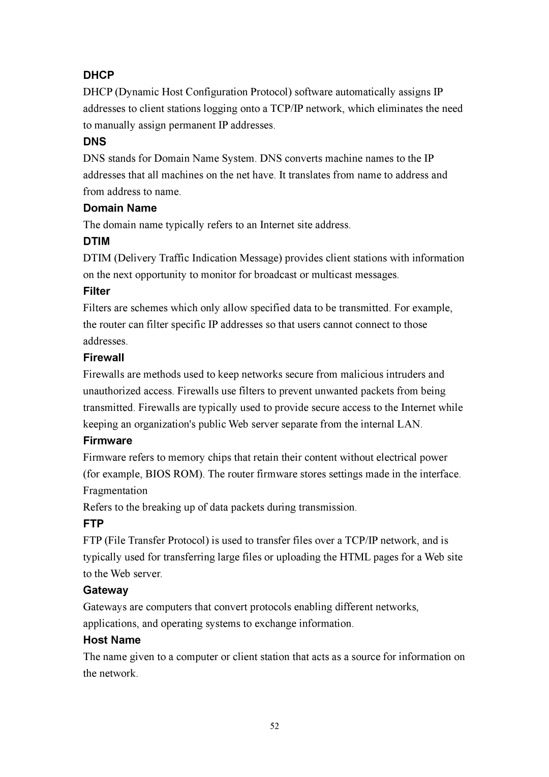 LevelOne WBR-3405TX user manual Dhcp 