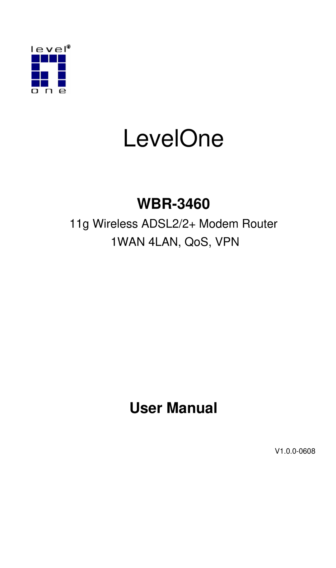 LevelOne WBR-3460 user manual LevelOne 