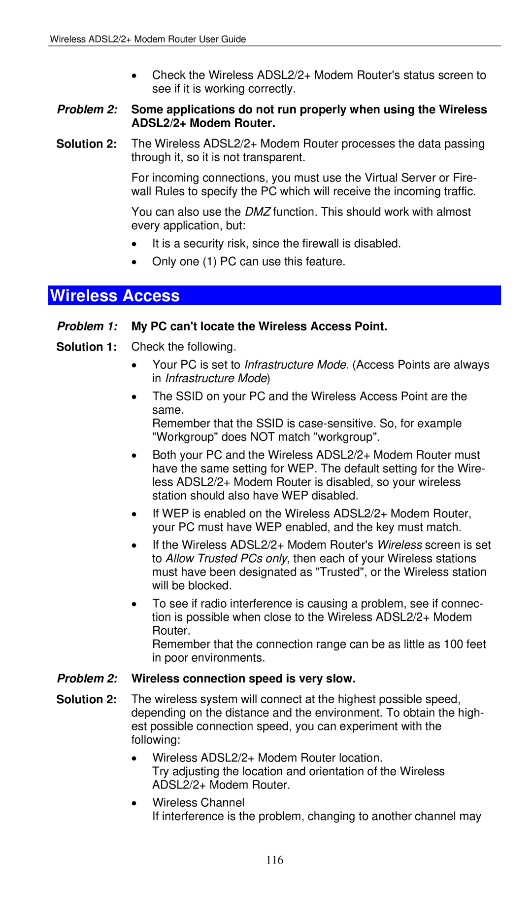 LevelOne WBR-3460 user manual Problem 1 My PC cant locate the Wireless Access Point 