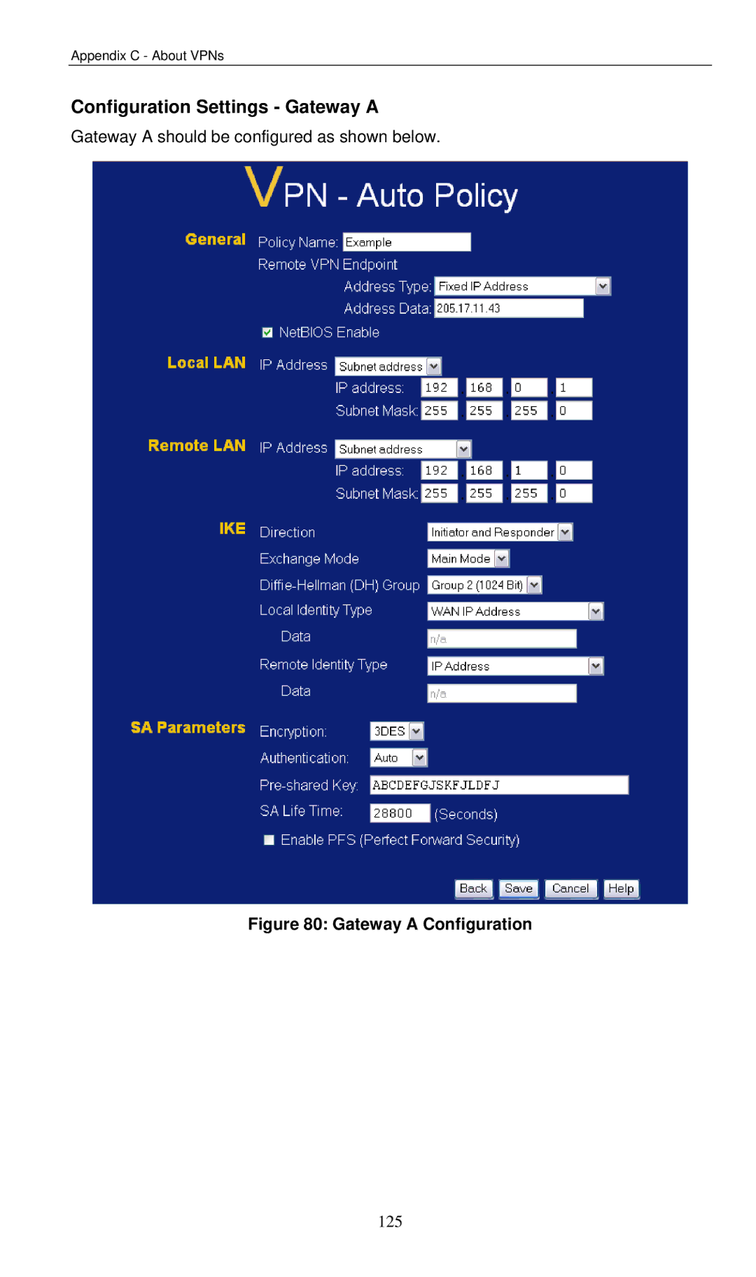 LevelOne WBR-3460 user manual Configuration Settings Gateway a, Gateway a Configuration 