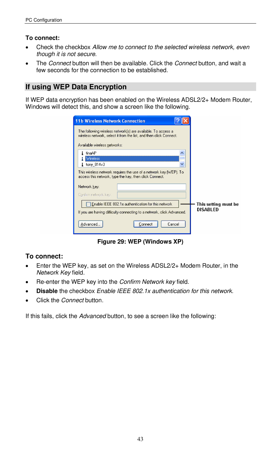 LevelOne WBR-3460 user manual If using WEP Data Encryption, To connect 