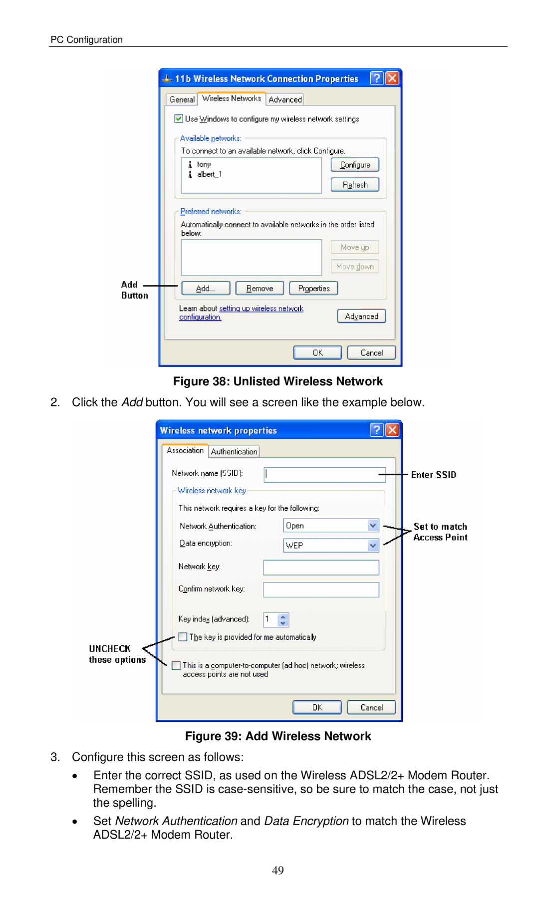 LevelOne WBR-3460 user manual Unlisted Wireless Network 