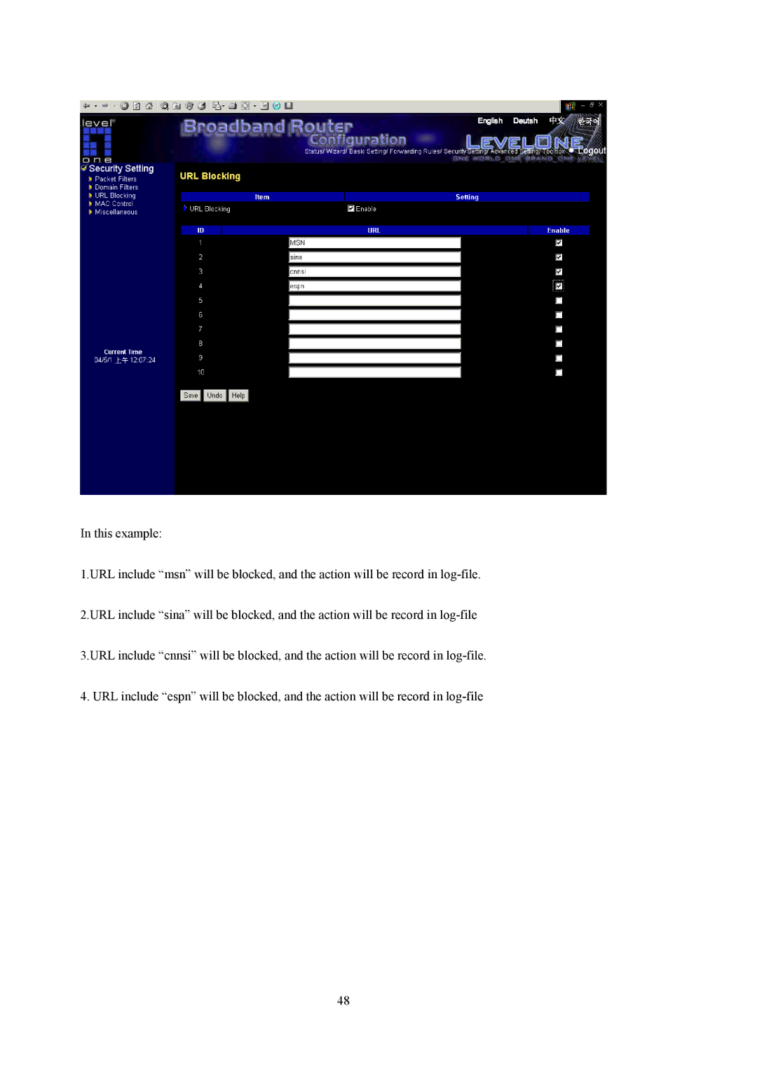 LevelOne WBR-5400 user manual 