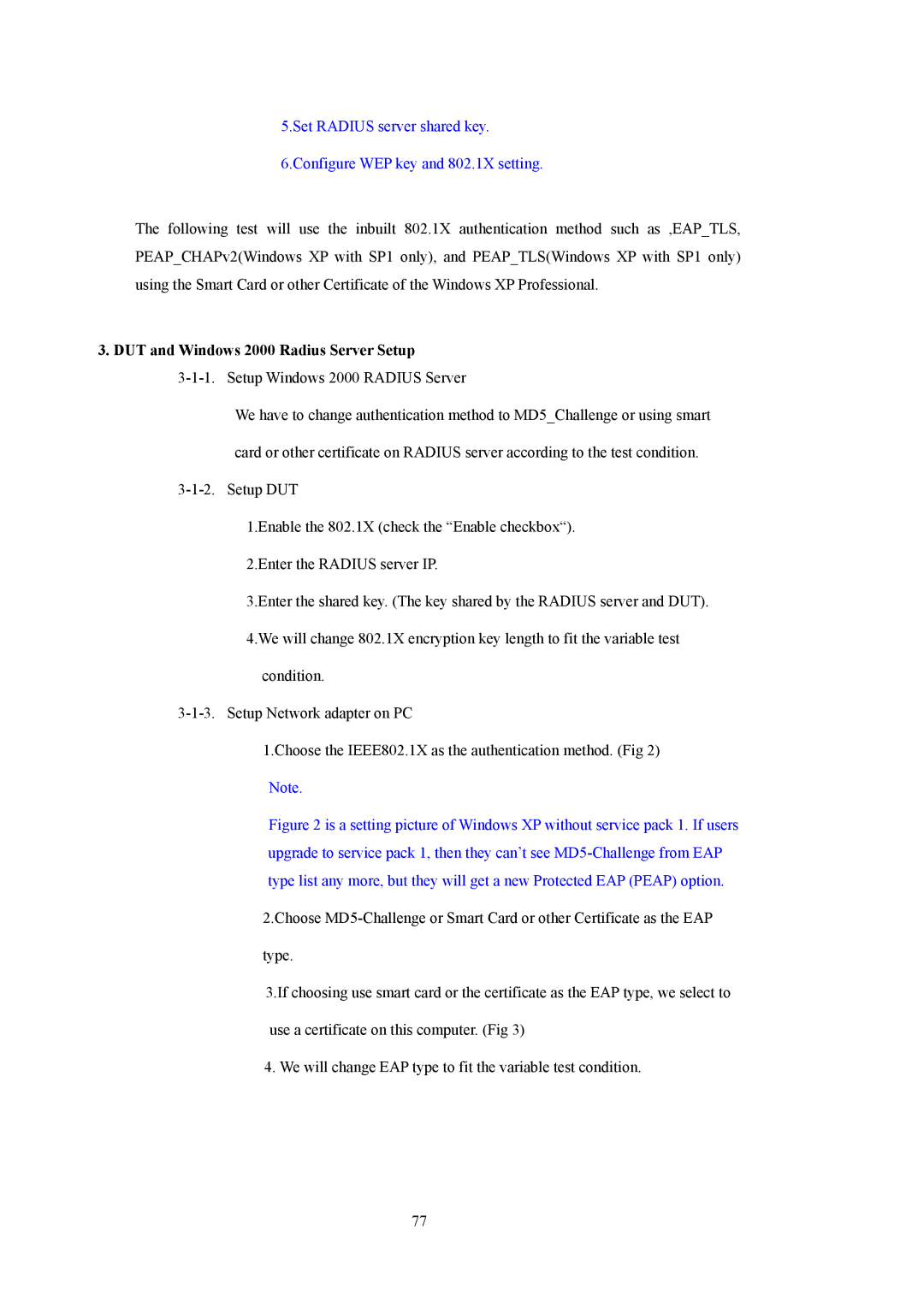 LevelOne WBR-5400 user manual DUT and Windows 2000 Radius Server Setup 