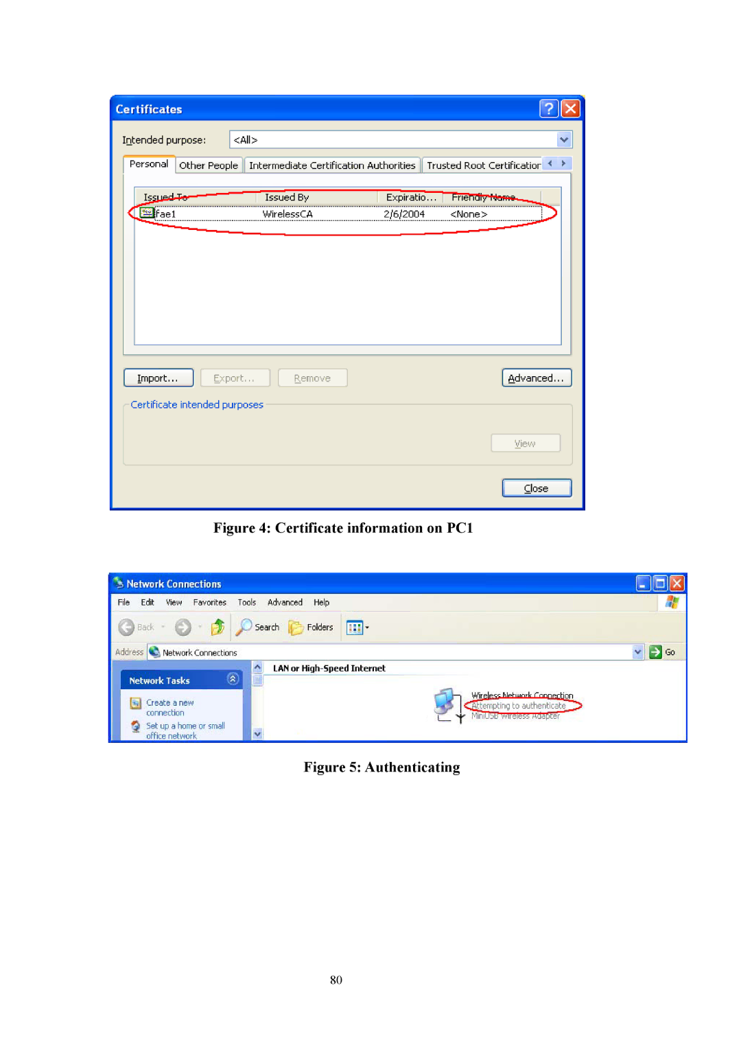 LevelOne WBR-5400 user manual Certificate information on PC1 