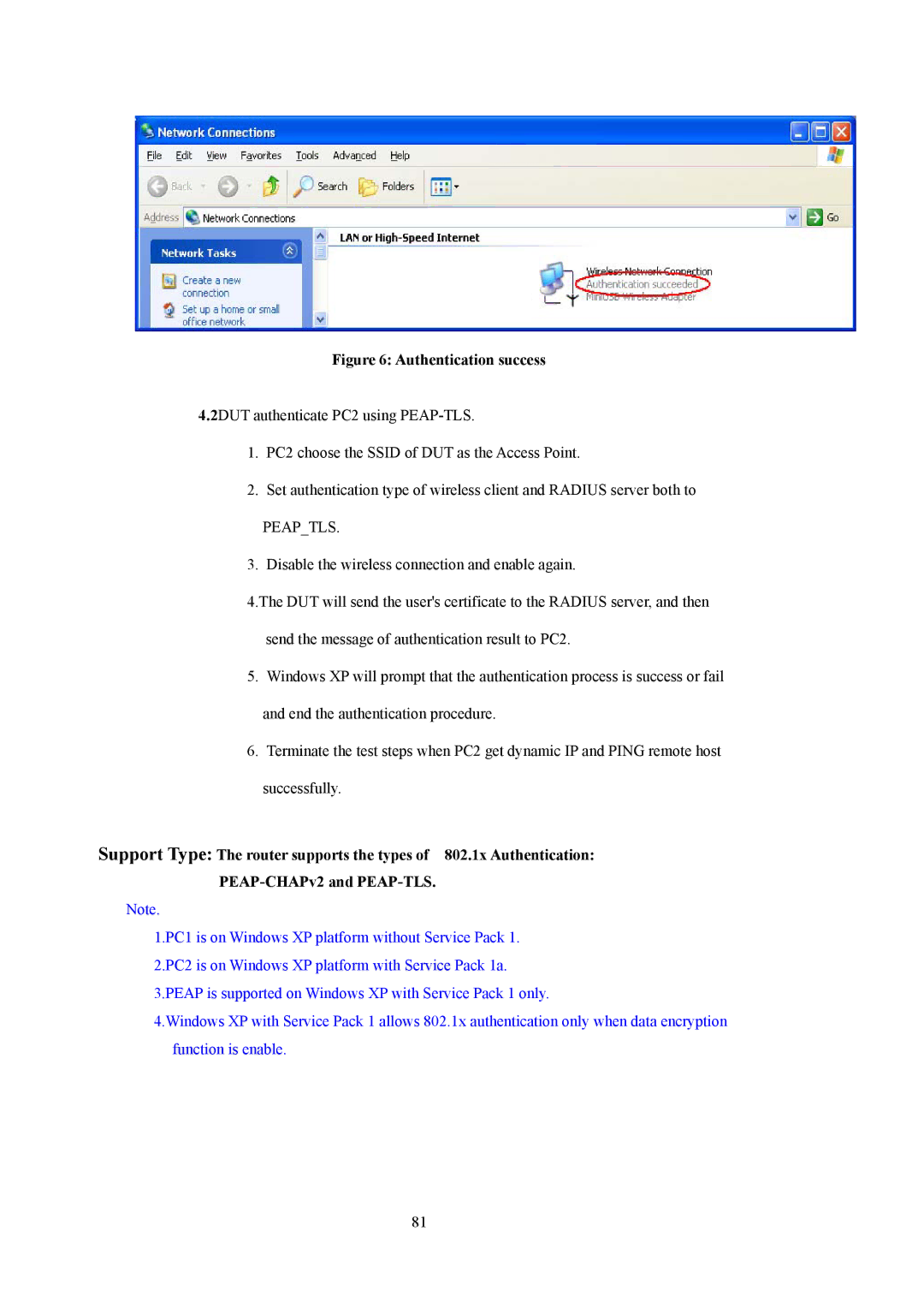 LevelOne WBR-5400 user manual Authentication success 