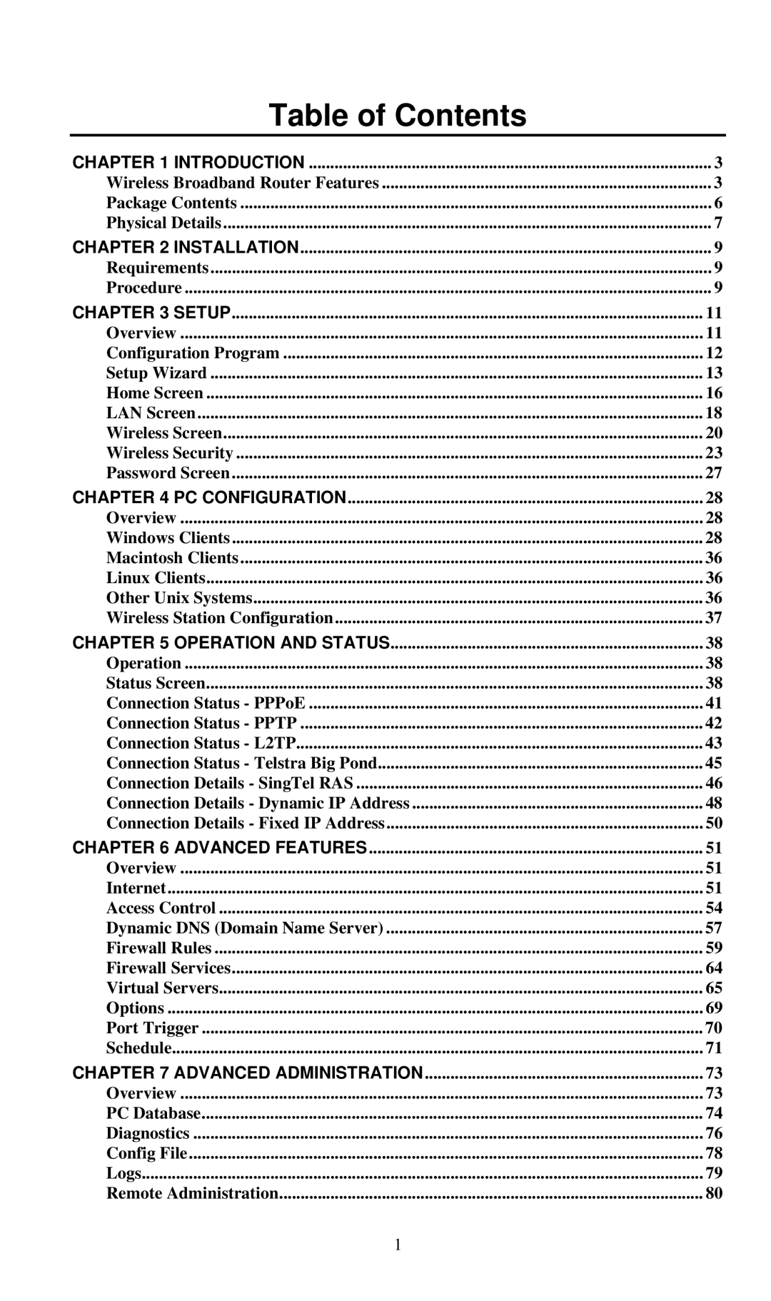 LevelOne WBR-6000 user manual Table of Contents 