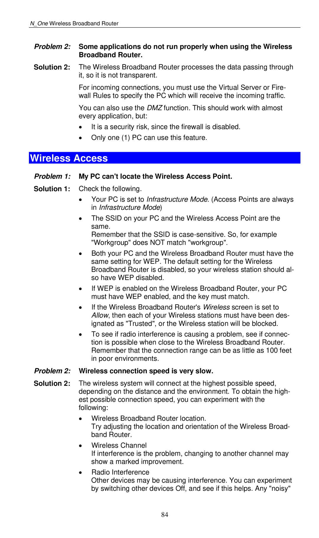 LevelOne WBR-6000 user manual Problem 1 My PC cant locate the Wireless Access Point 