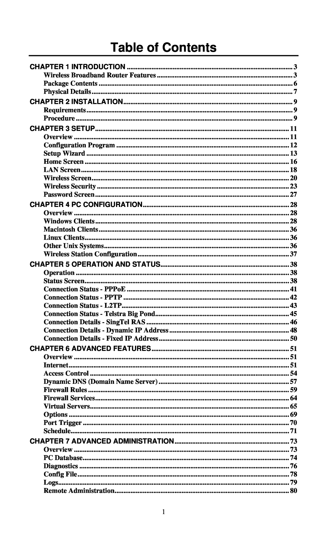 LevelOne WBR-6000 user manual Table of Contents 