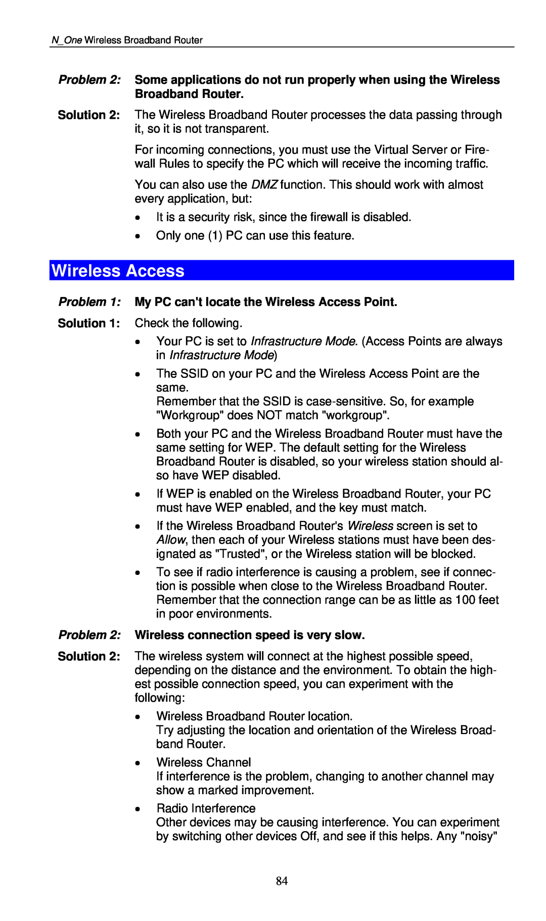 LevelOne WBR-6000 user manual Problem 1 My PC cant locate the Wireless Access Point 