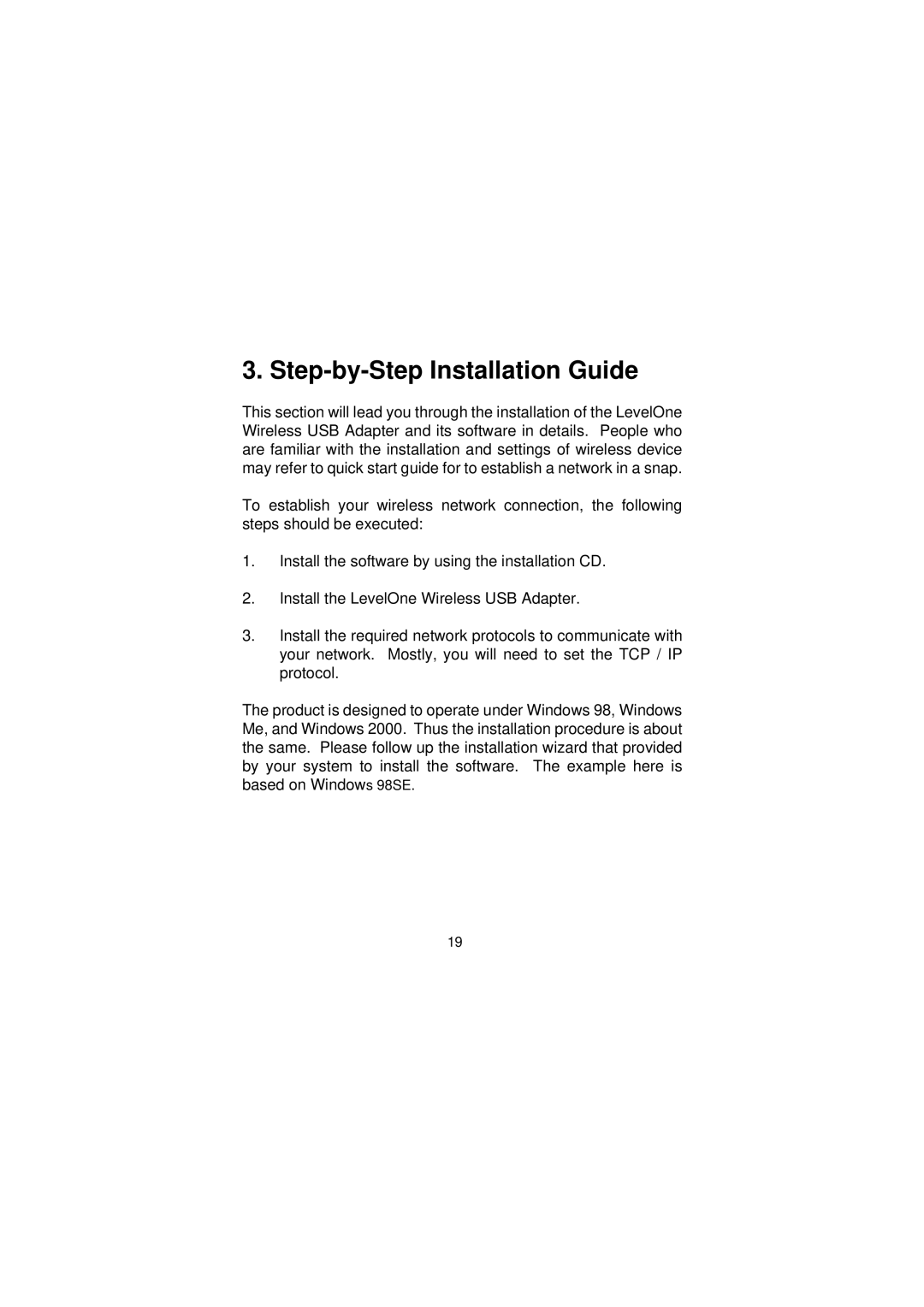 LevelOne WNC-0101USB manual Step-by-Step Installation Guide 