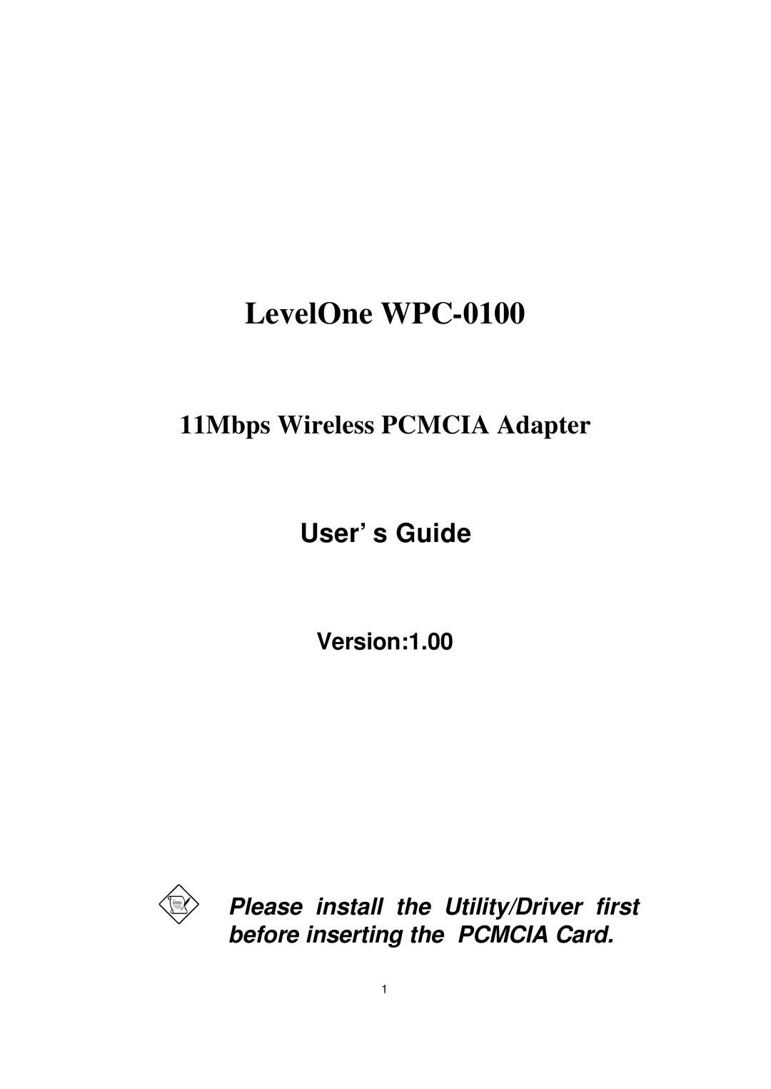 LevelOne manual LevelOne WPC-0100 