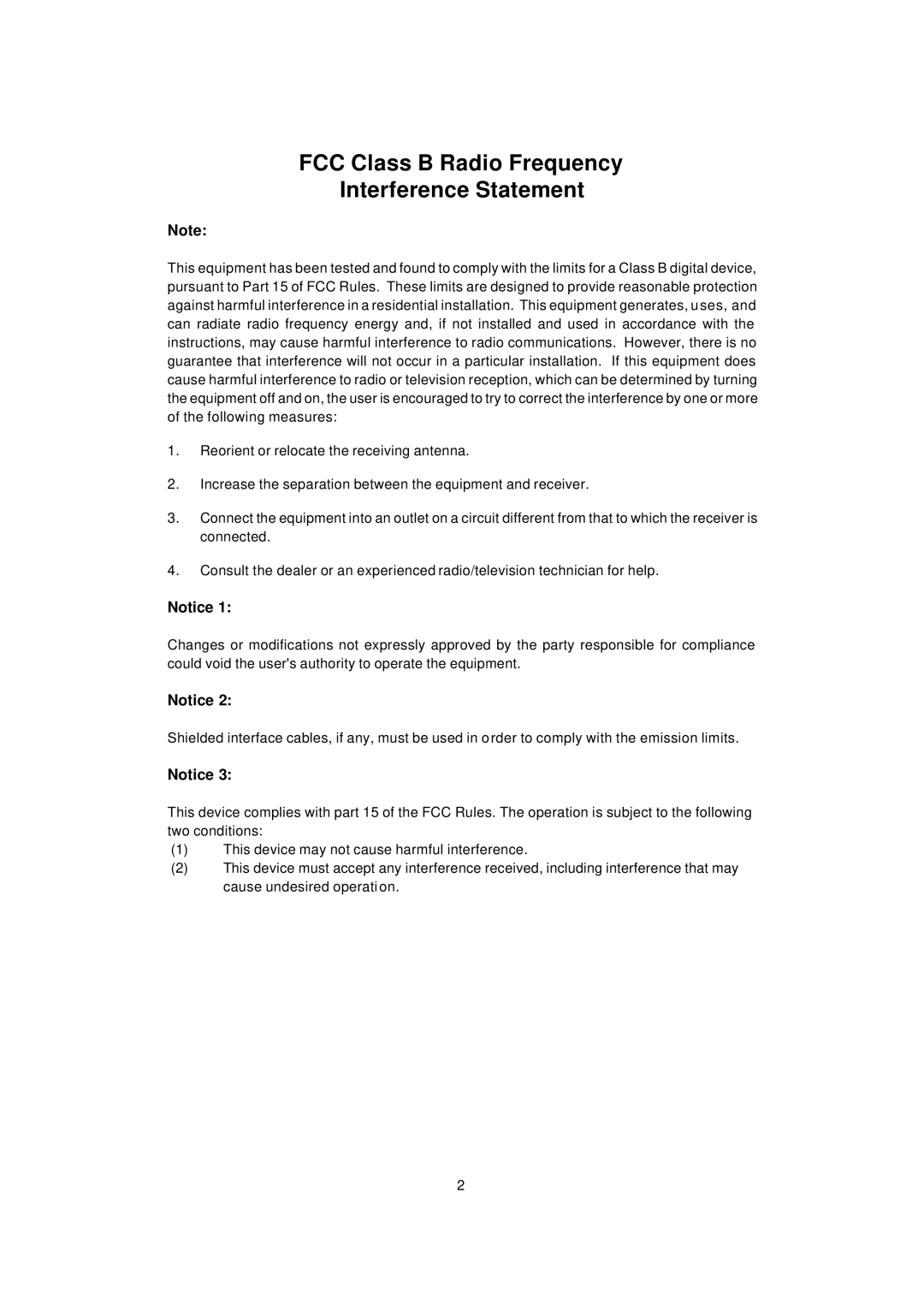 LevelOne WPC-0100 manual FCC Class B Radio Frequency Interference Statement 