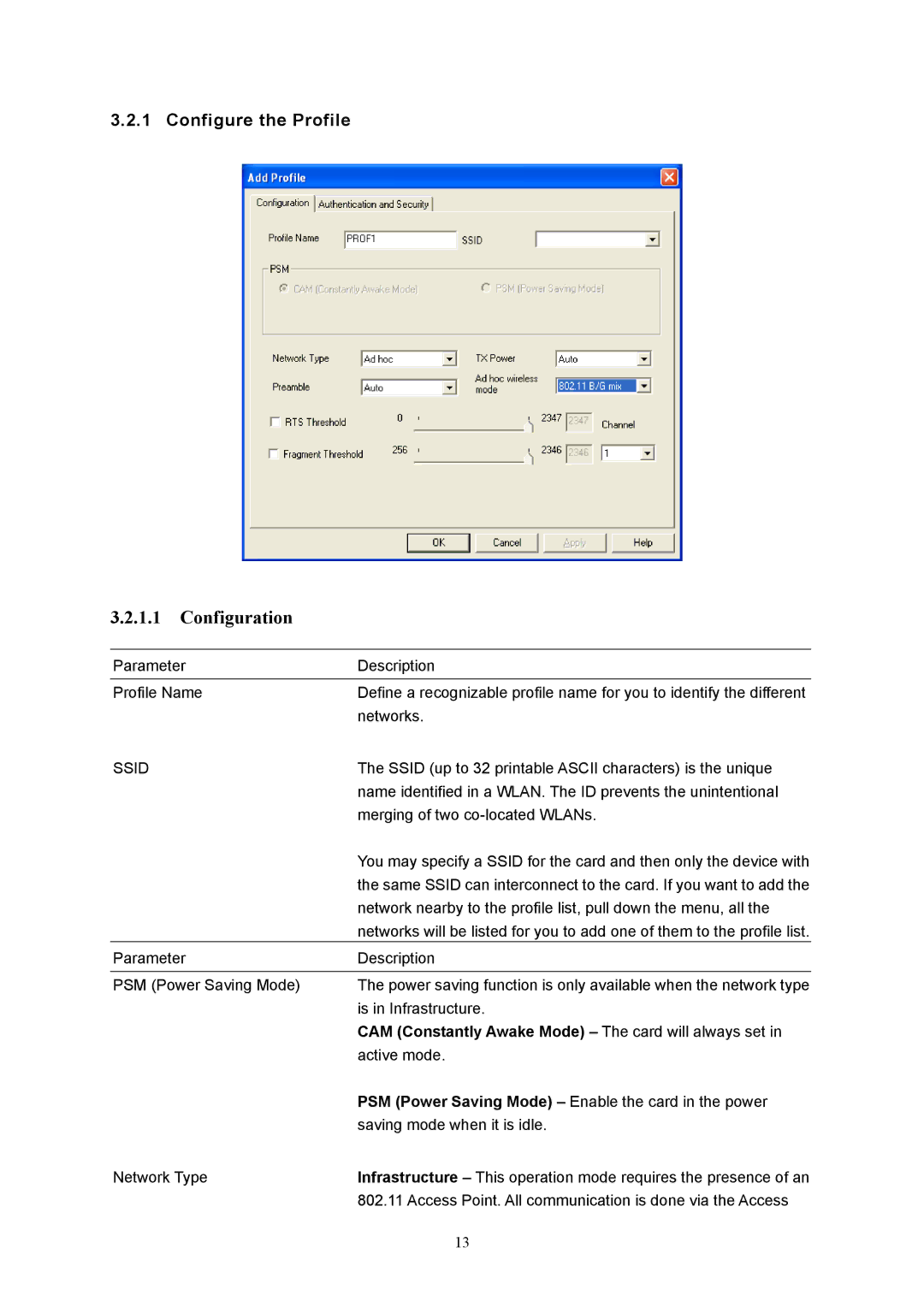 LevelOne MIMO Wireless PCMCIA Adapter, WPC-0500 user manual Configuration 