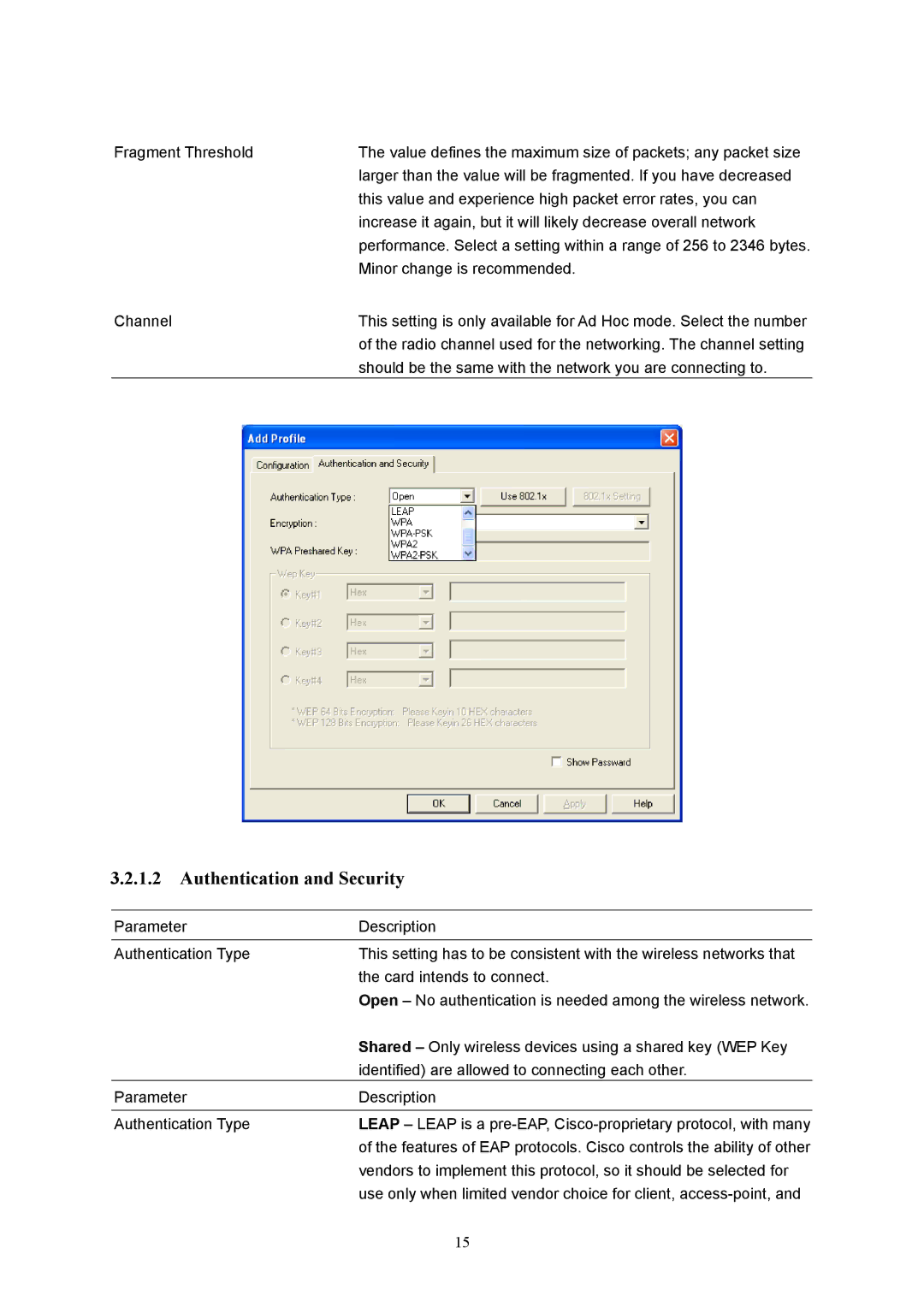 LevelOne MIMO Wireless PCMCIA Adapter, WPC-0500 user manual Authentication and Security 