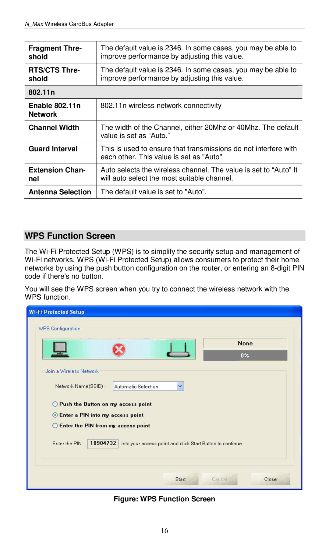 LevelOne WPC-0601 user manual Figure WPS Function Screen 