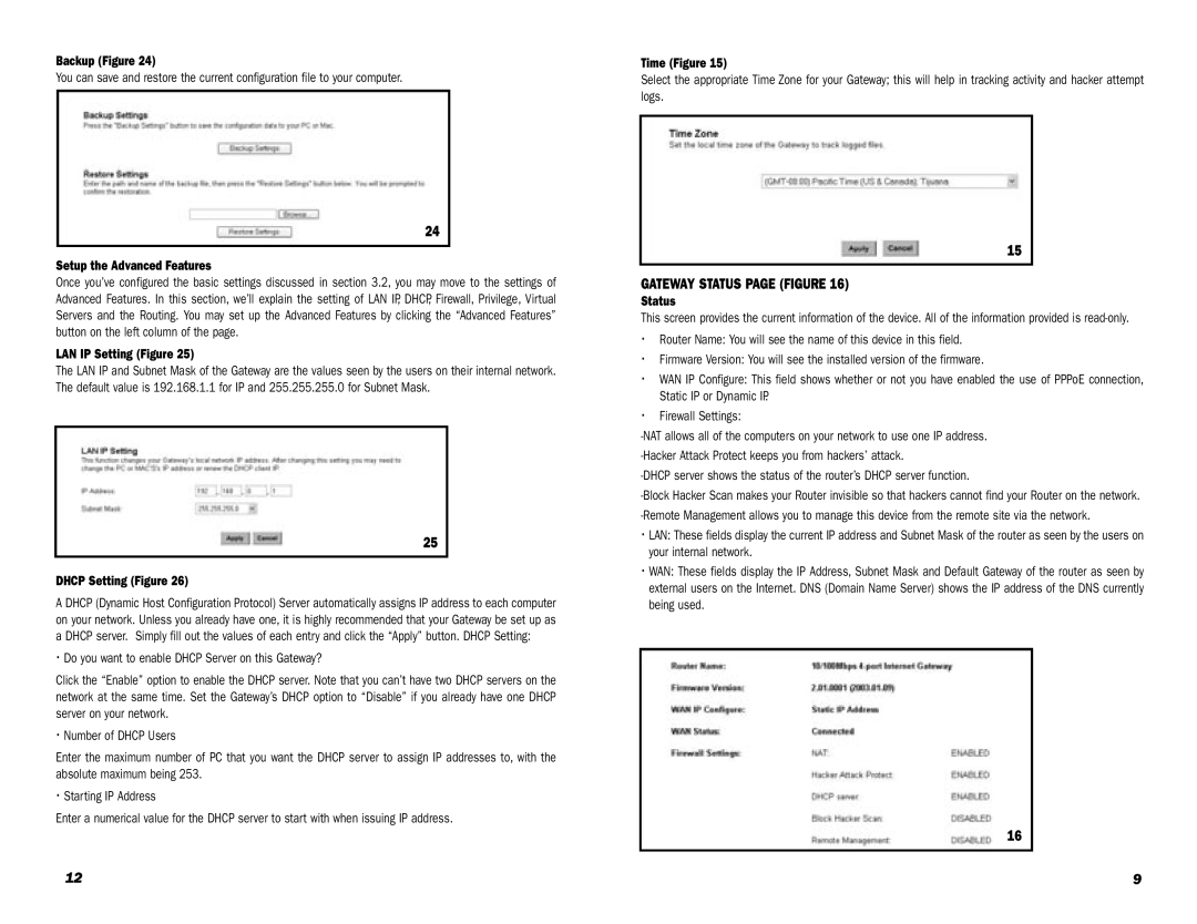 Leviton Internet Gateway specifications Gateway Status page Figure 