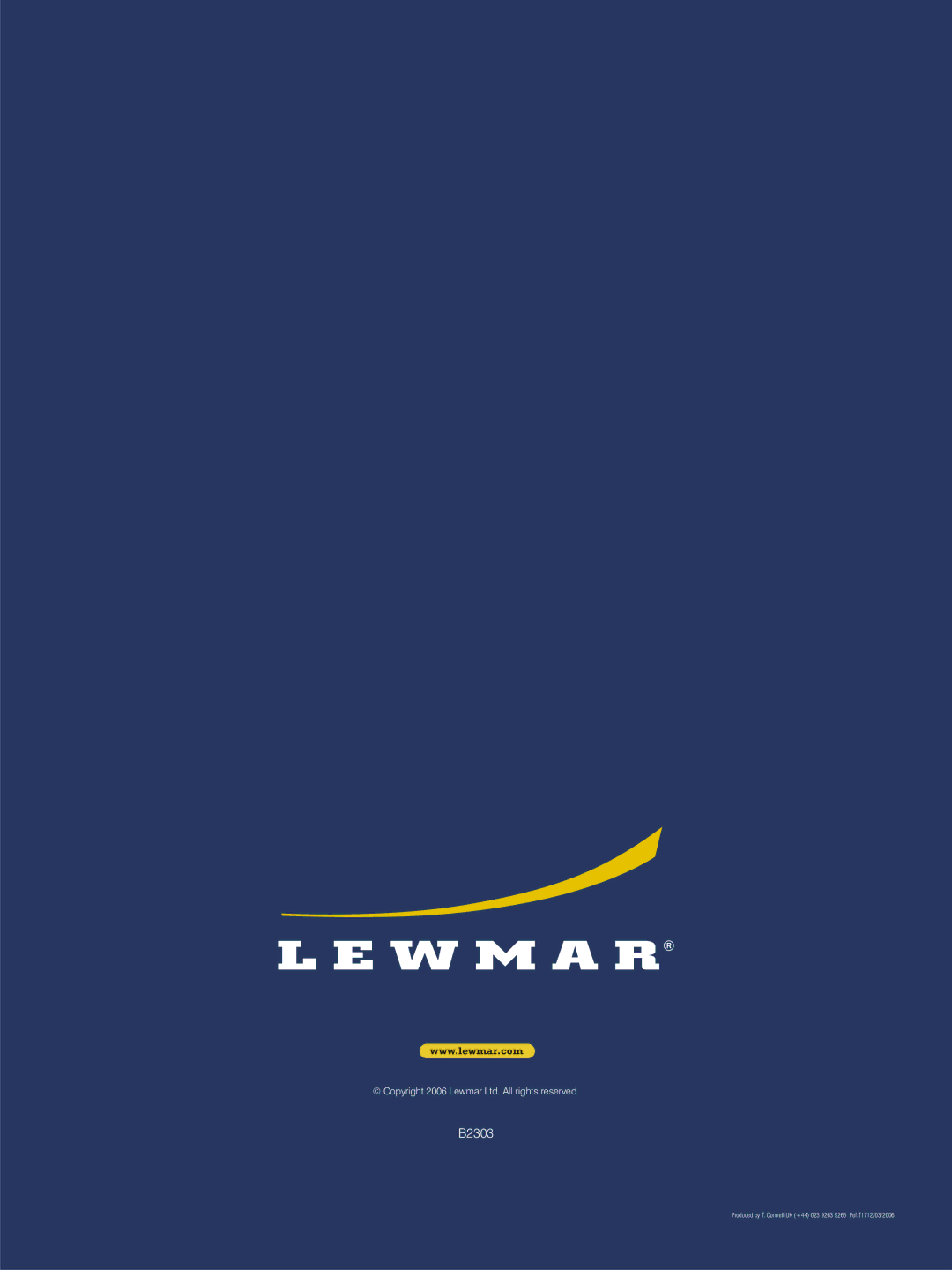 Lewmar 34-77 manual B2303 