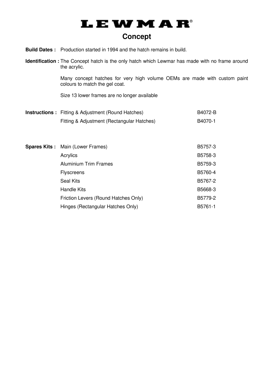 Lewmar Issue 2 warranty Concept 