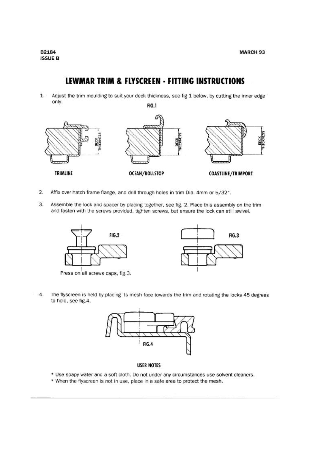 Lewmar Issue 2 warranty 