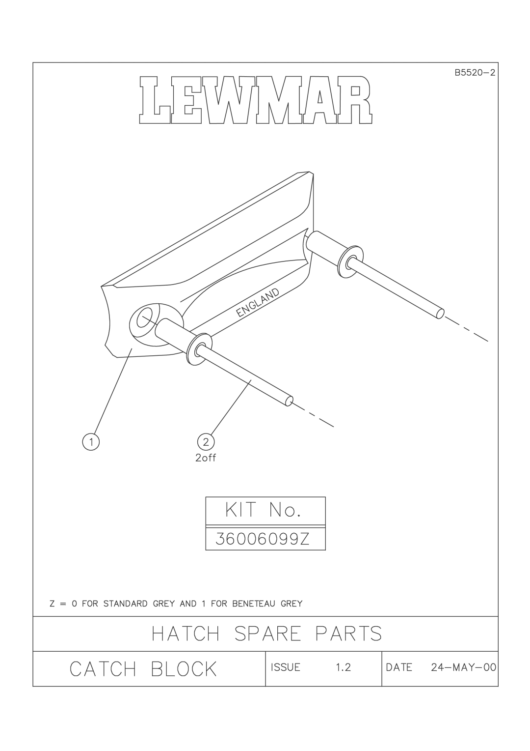 Lewmar Issue 2 warranty 