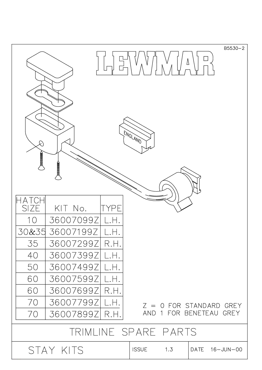 Lewmar Issue 2 warranty 