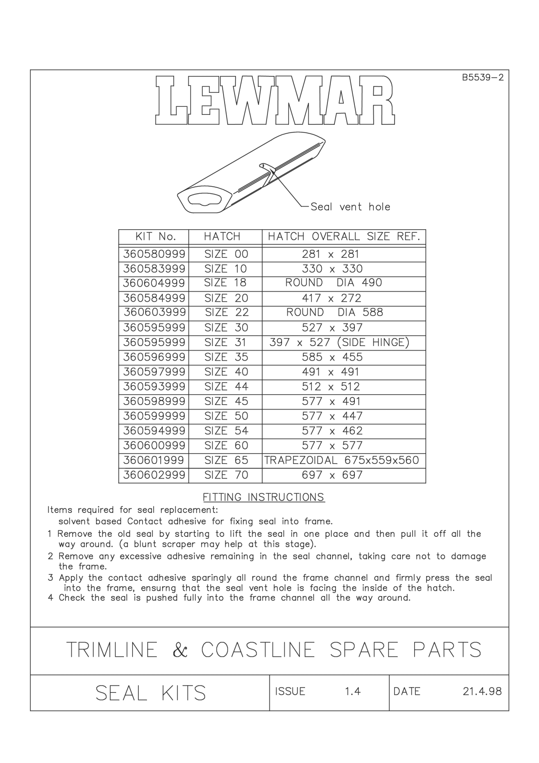 Lewmar Issue 2 warranty 