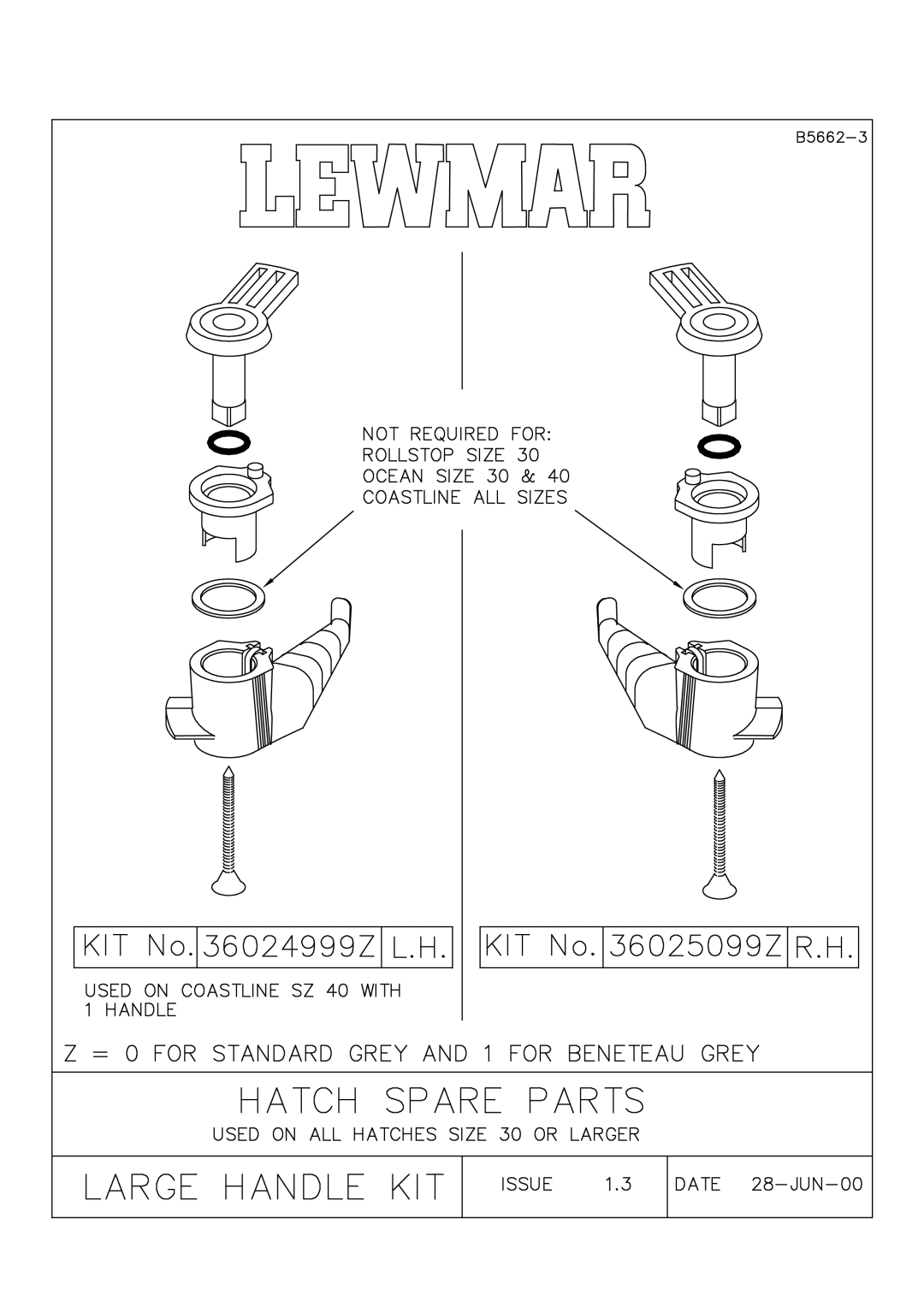 Lewmar Issue 2 warranty 