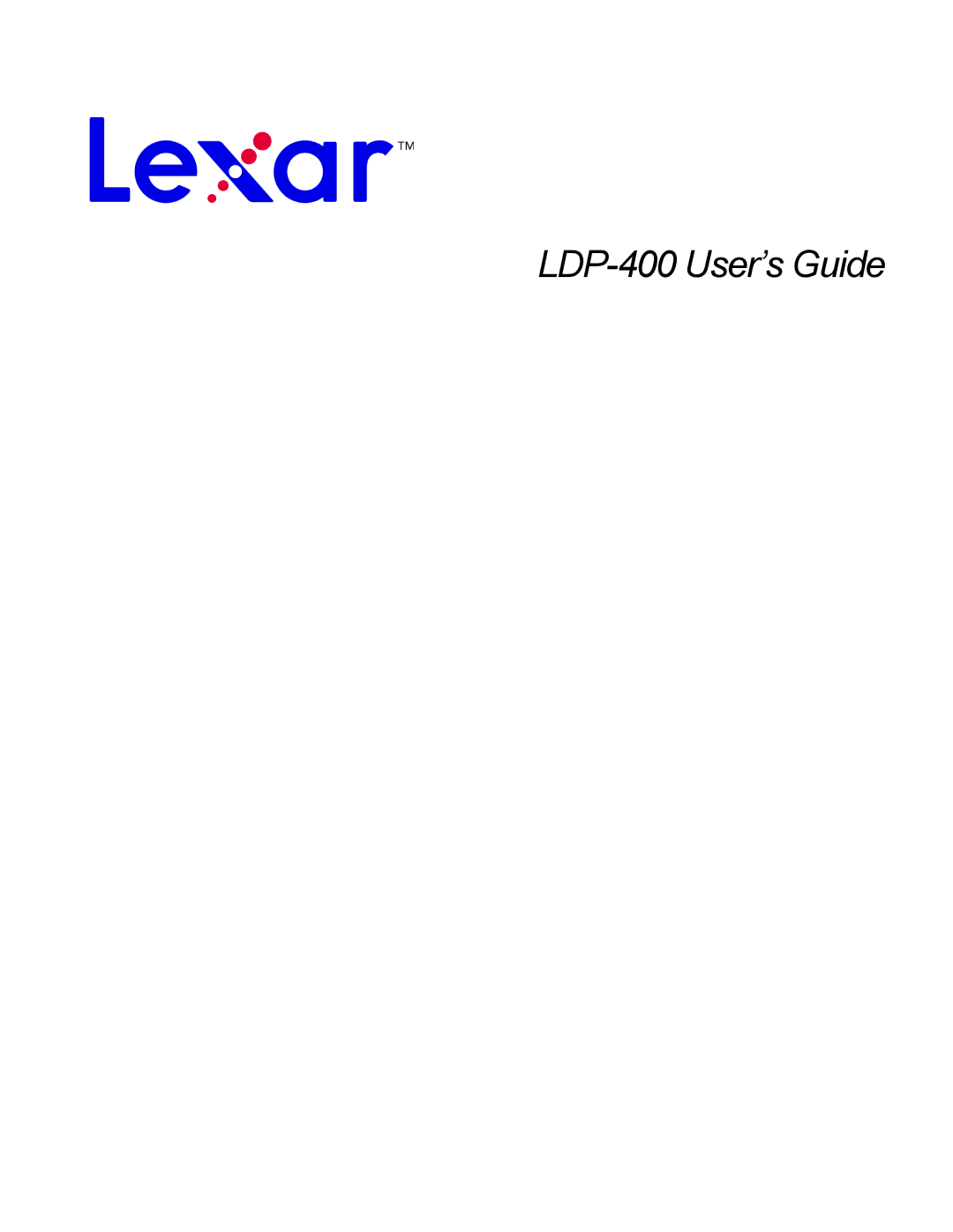 Lexar Media manual LDP-400 User’s Guide 