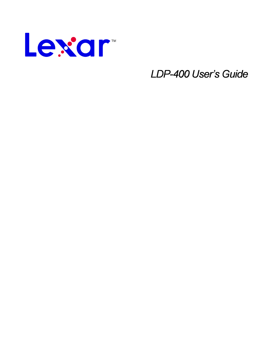 Lexar Media manual LDP-400User’s Guide 