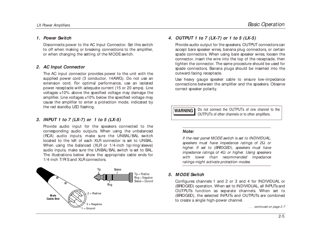 Lexicon 070-14876 Power Switch, AC Input Connector, Input 1 to 7 LX-7 or 1 to 5 LX-5, Output 1 to 7 LX-7 or 1 to 5 LX-5 