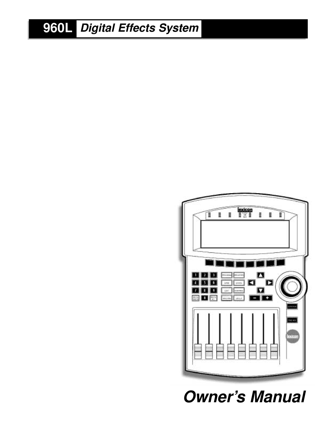 Lexicon owner manual 960L. Digital Effects System 