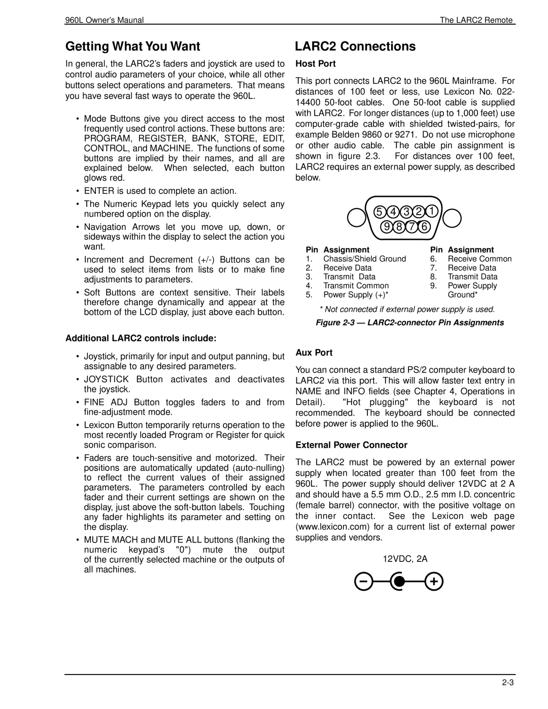 Lexicon 960L owner manual Getting What You Want, LARC2 Connections 