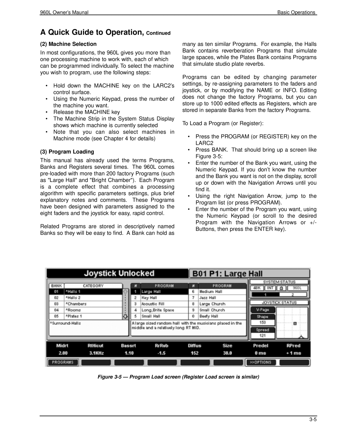 Lexicon 960L owner manual Machine Selection, Program Loading 