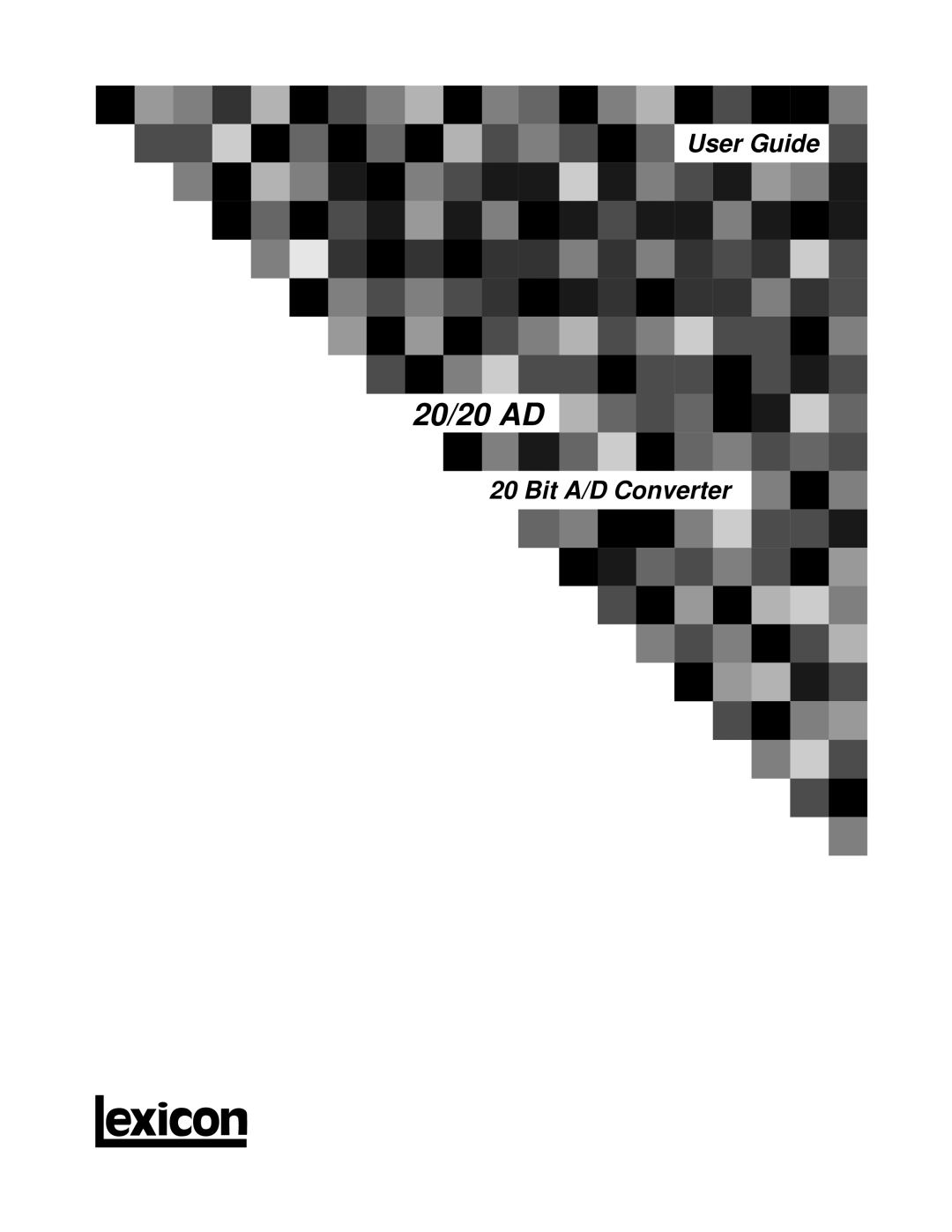 Lexicon Converter manual 20/20 AD 