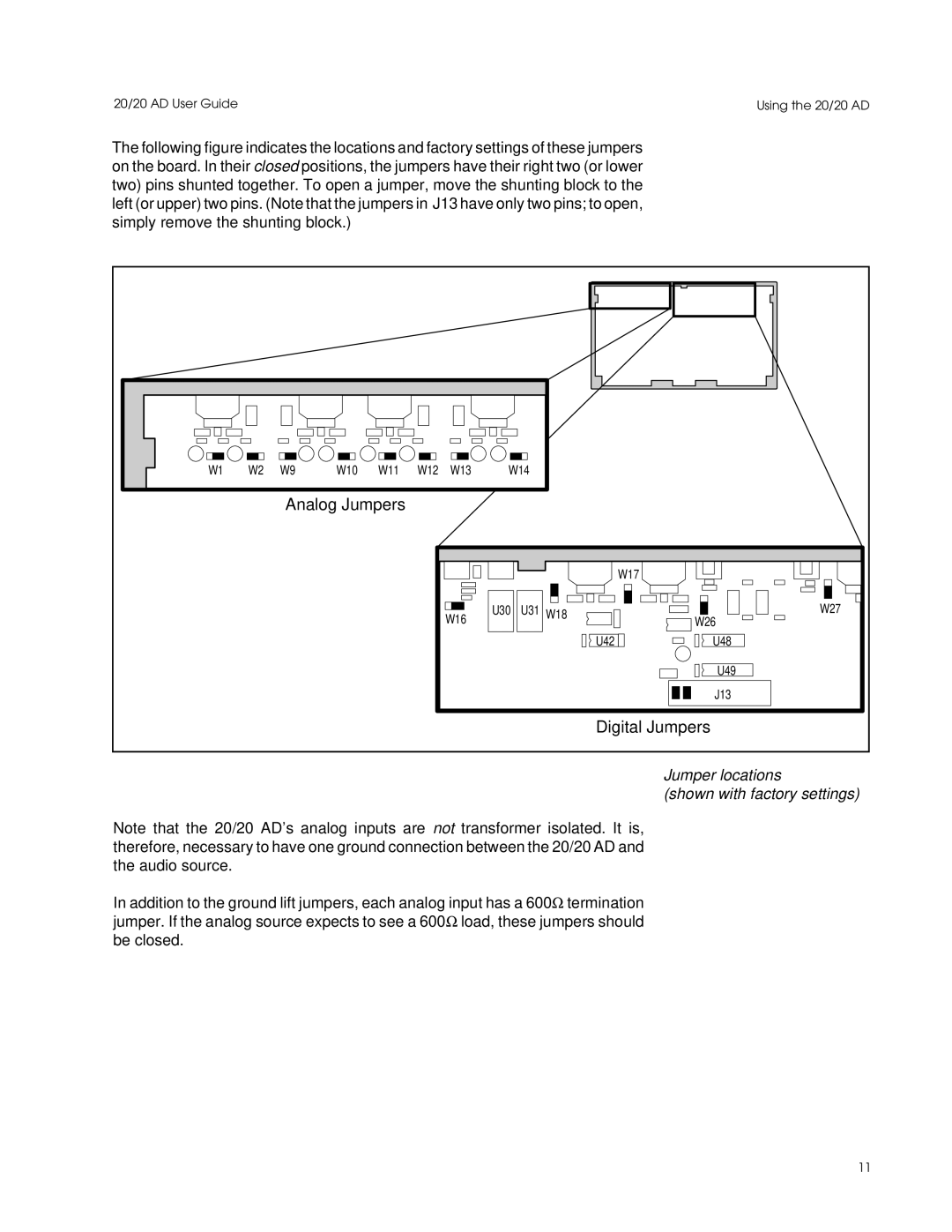 Lexicon Converter manual Analog Jumpers 