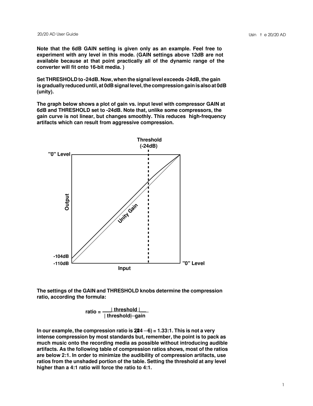 Lexicon Converter manual Level, Input 