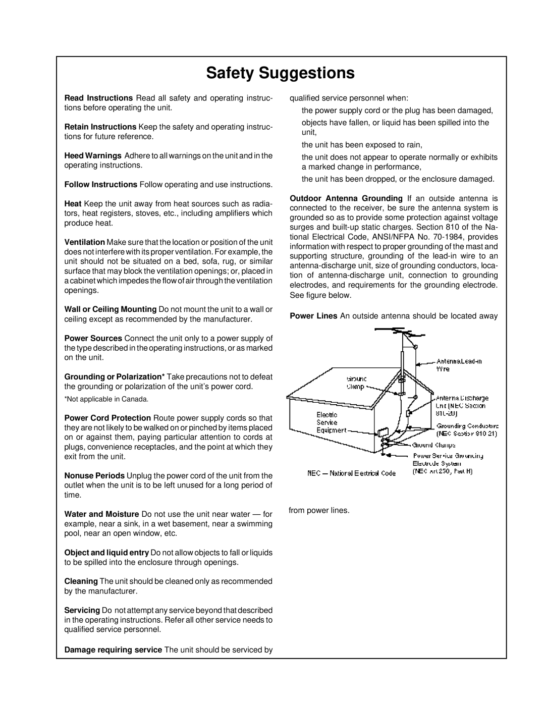 Lexicon CP-3 owner manual Safety Suggestions 