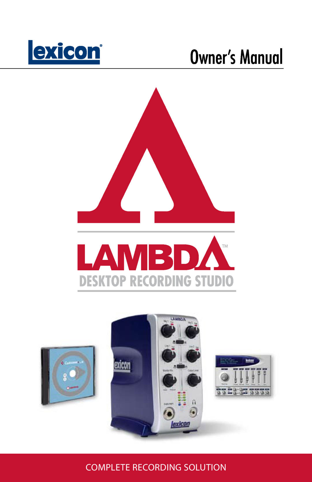 Lexicon Lambda Desktop Recording Studio owner manual Complete recording solution 