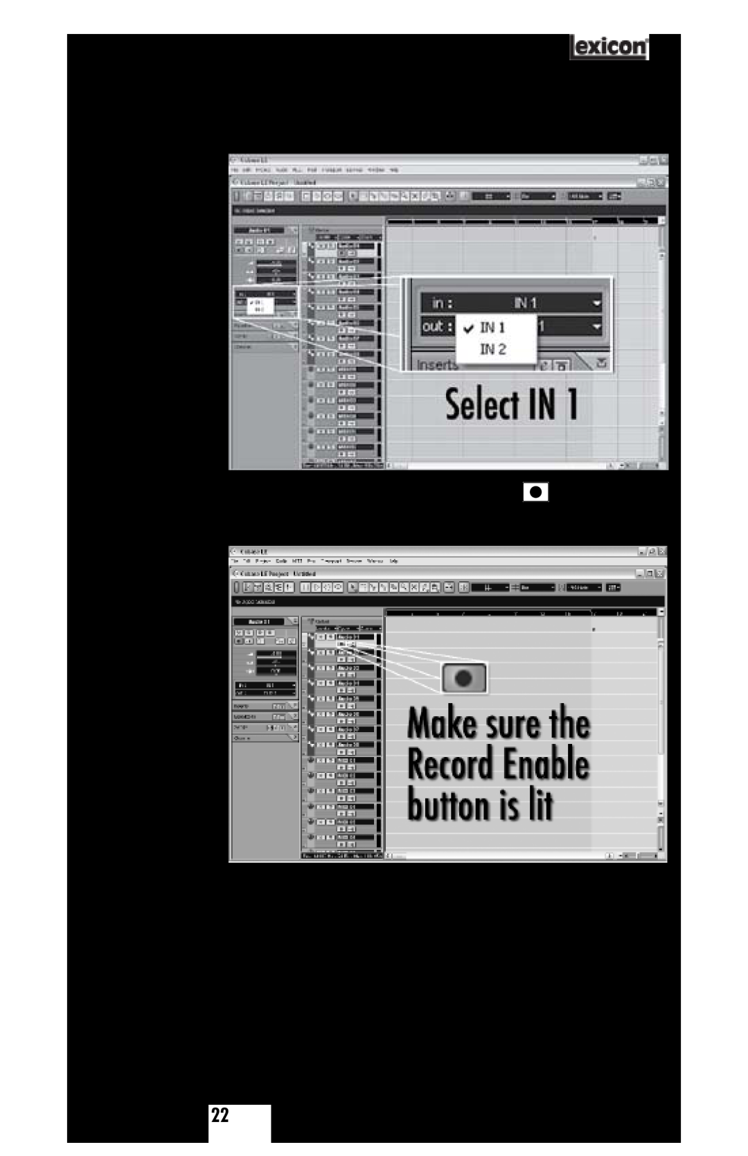 Lexicon Lambda Desktop Recording Studio owner manual Recording Using the Microphone/Line Input 