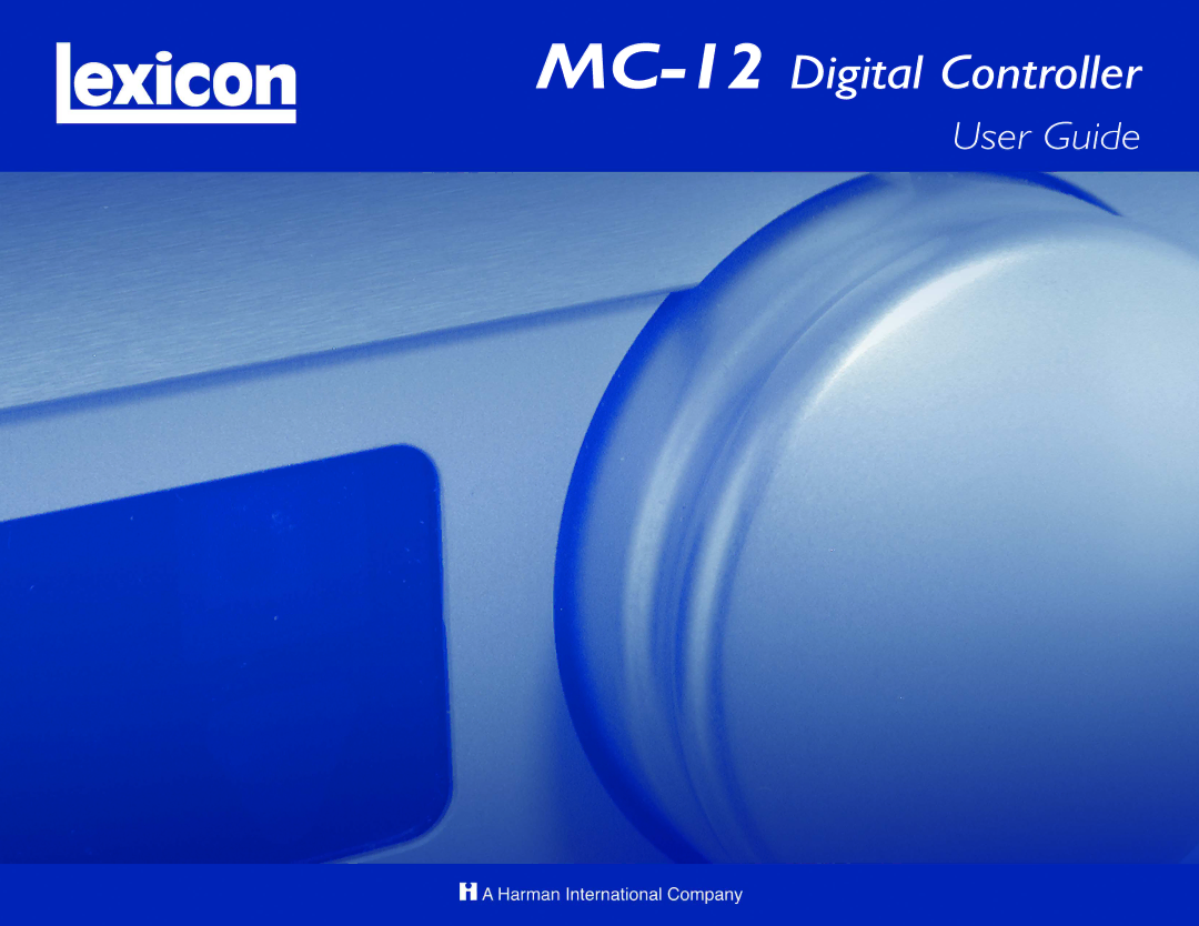 Lexicon Lexicon MC-12 manual MC-12Digital Controller 