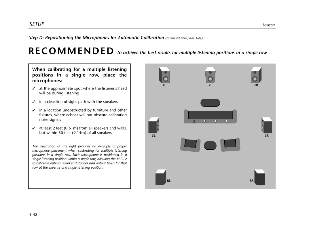 Lexicon Lexicon MC-12 manual Setup 