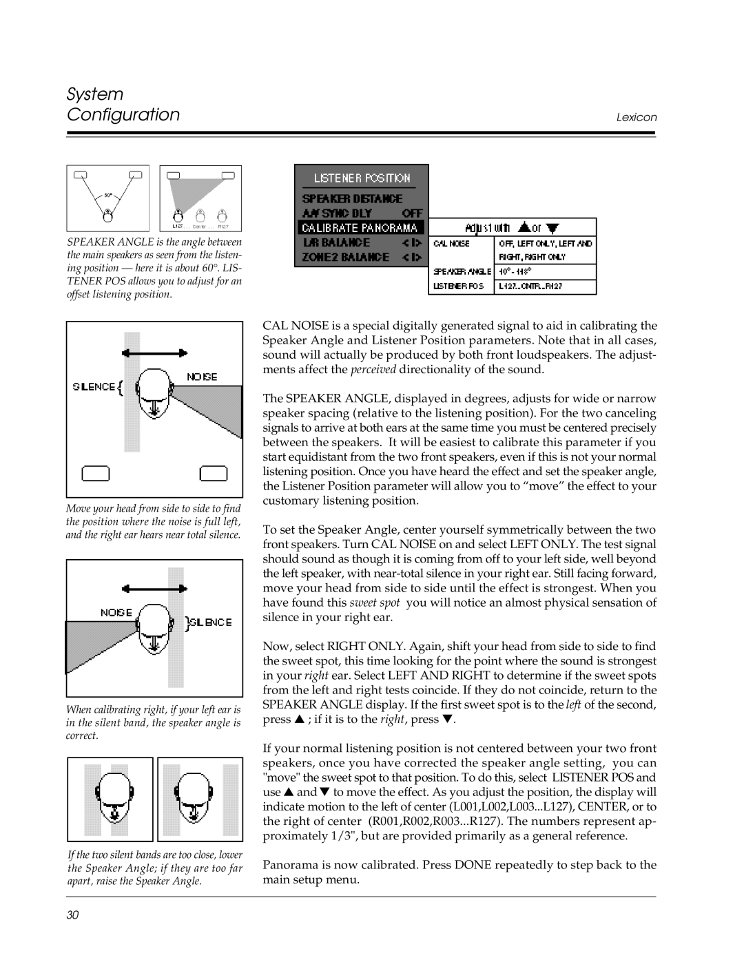 Lexicon Lexicon Part #070-13234 owner manual System Configuration 